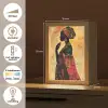 Vrouw - Silhouet - Patronen - Sierlijk Light Box met kabel (Tafellamp) klein -USP_NL