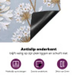 Illustratie - Bloemen - Blauw Inductie beschermer vinyl 3mm klein -zzzzzzz-cc-onderkant