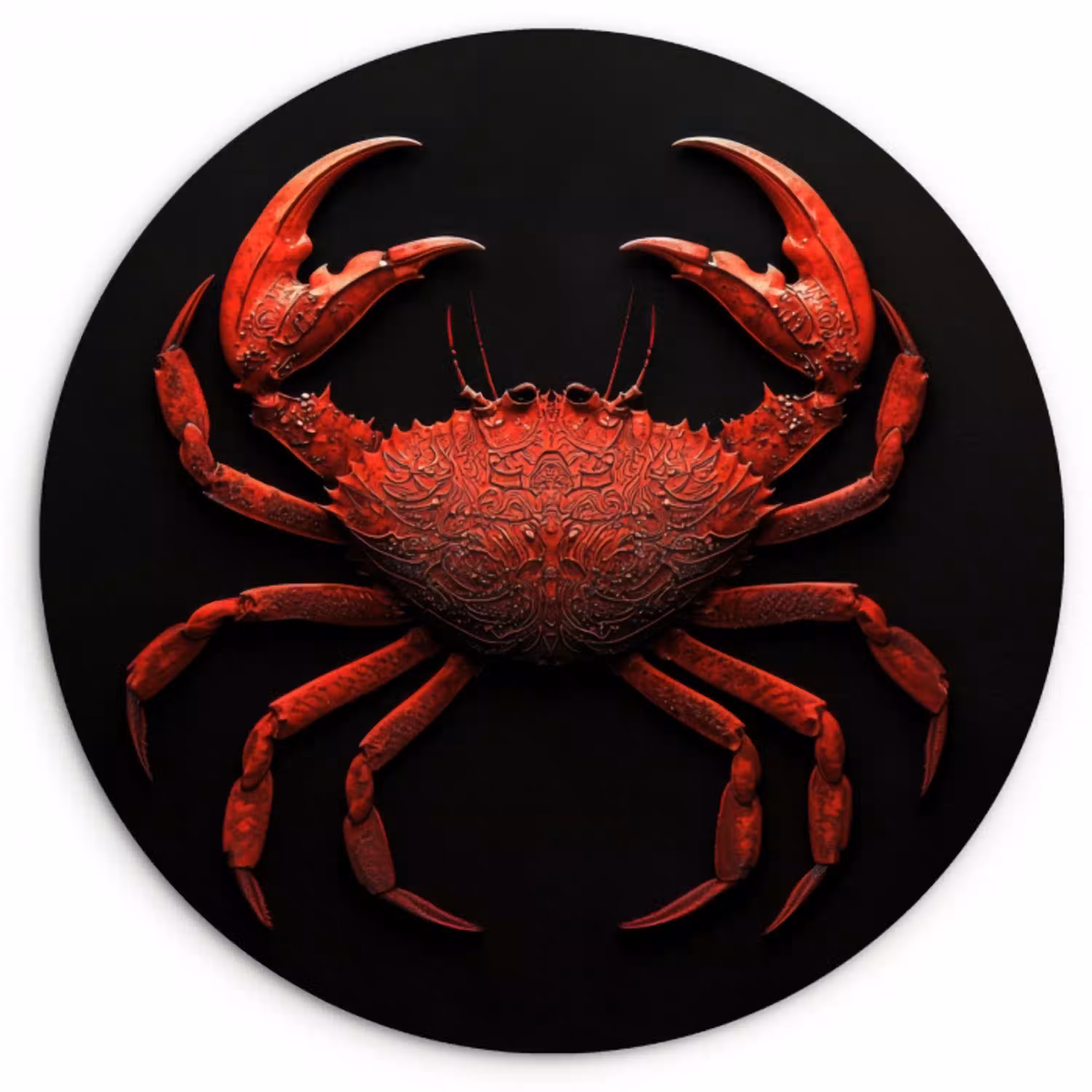 Krab - Rood - Vissen - Schaaldieren KitchenYeah - Keuken - Wandcirkel Forex klein -3d