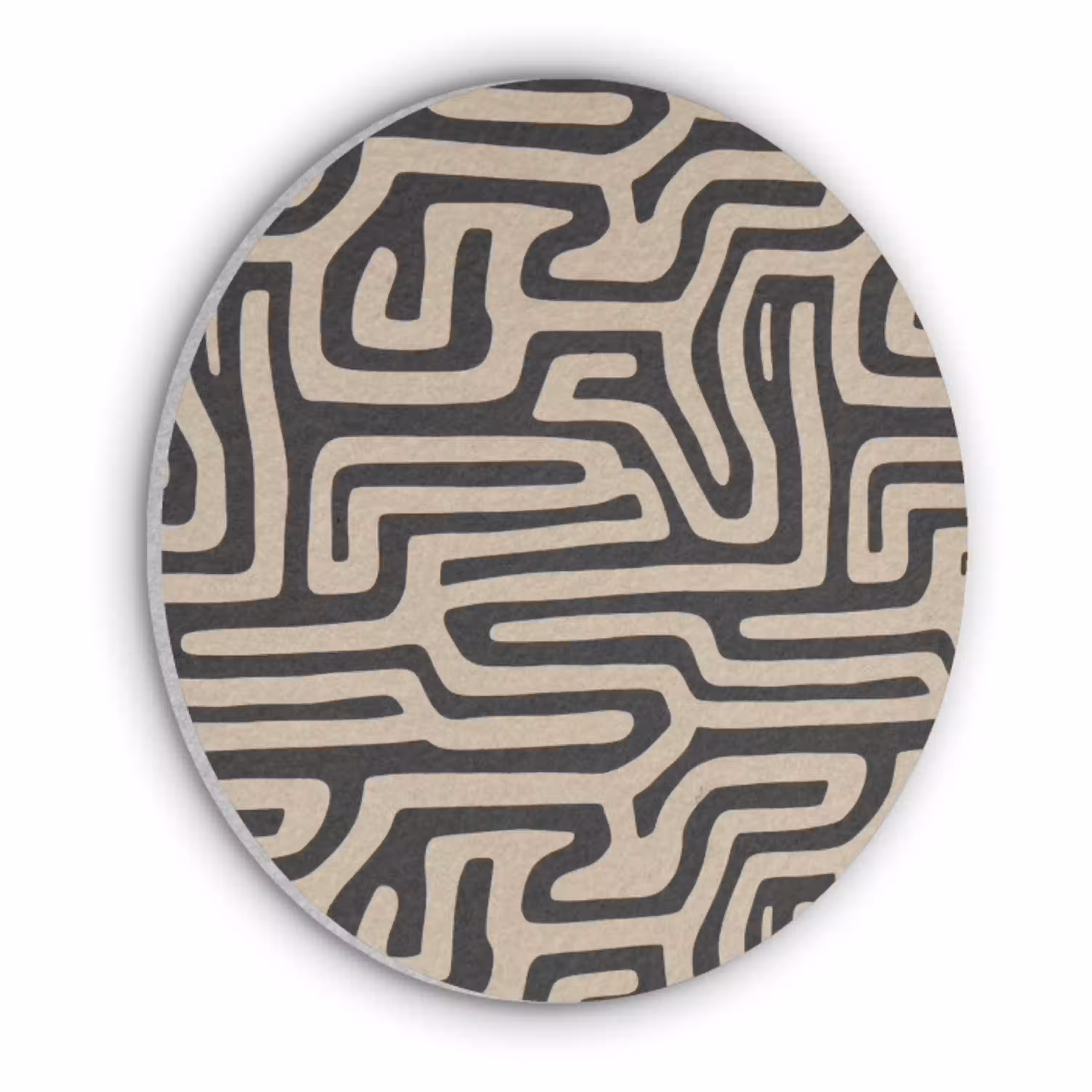 Grafisch - Lijnen - Zwart Akoestische PET Vilt - Rond klein 838 -3d