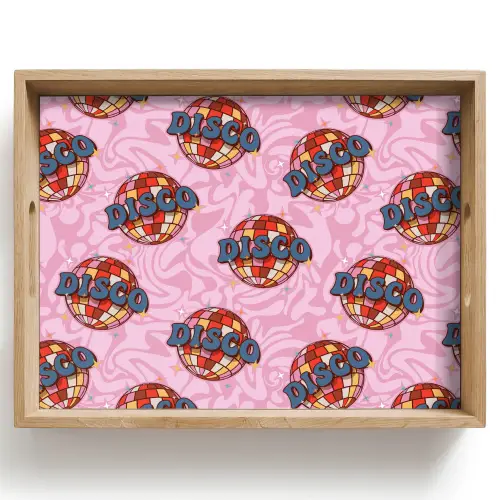Disco - Bal - Patroon - Roze Dienblad Rechthoek middel 911 -z3d_shopping