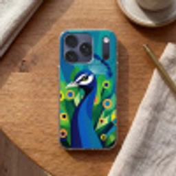 Pauw - Cirkels - Blauw Telefoonhoesje iPhone 17 Pro klein -sfeer1