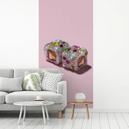Sushi - Rolletjes - Steentjes - Kleurrijk fotobehang vinyl groot -woonkamer