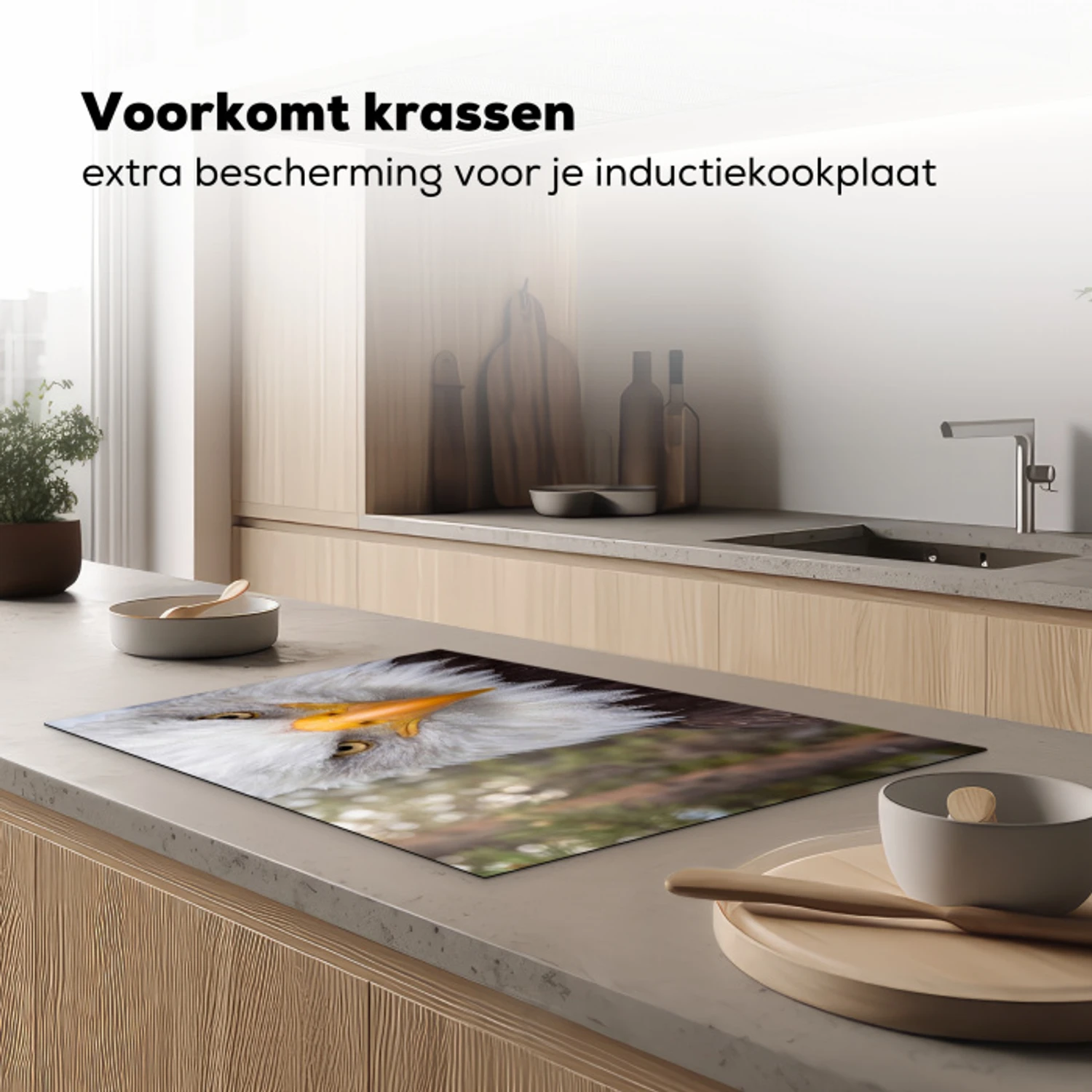 Amerikaans - Zeearend - Portret - Geel Inductie beschermer vinyl 3mm klein -sfeer1