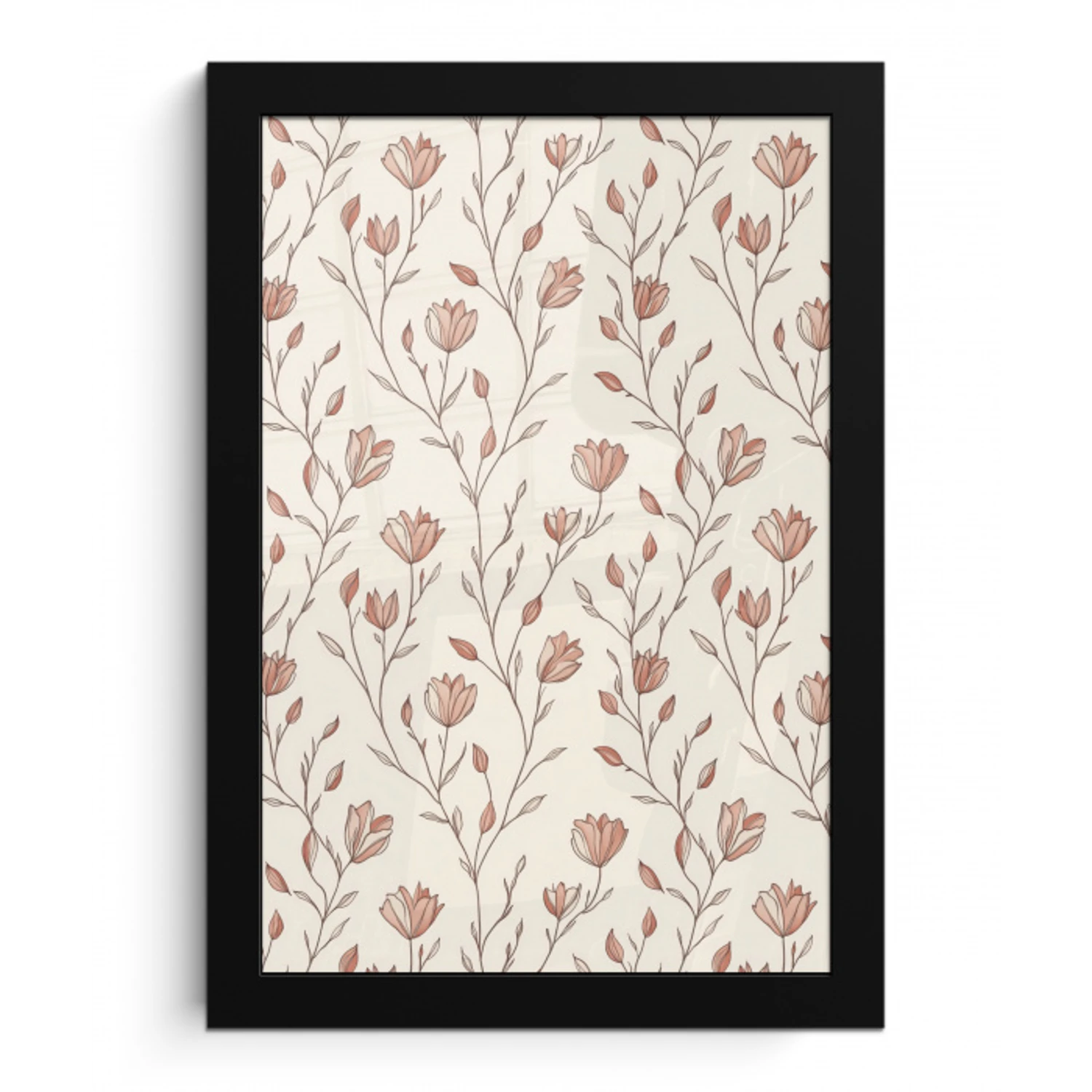 Patroon - Klassiek - Roze fotolijst zwart zonder passe partout klein 224 -3d