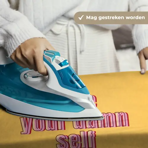 Love yourself - Roze - Geel Wandkleed katoen klein -sfeer9