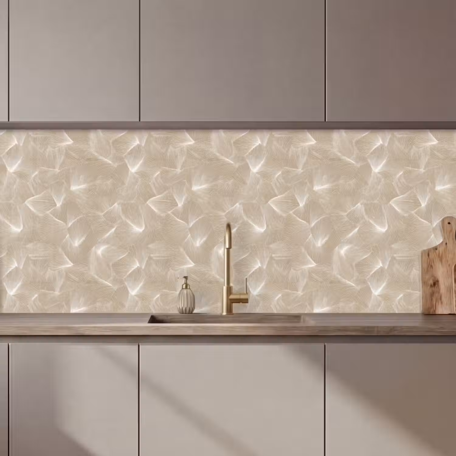 Küchenrückwand - Organisch - Textur - Beige