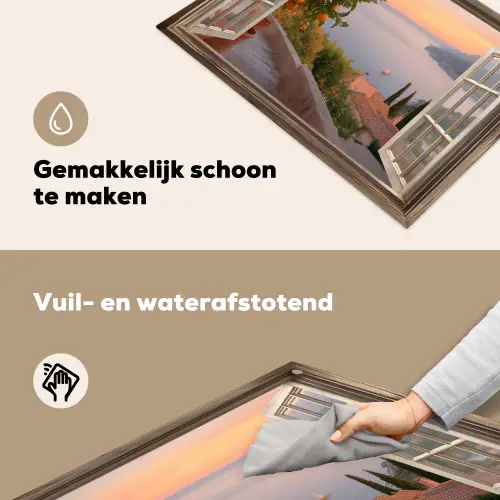 Doorkijk - Uitzicht - Meer - Landschap Inductie beschemer met haakjes klein -ky-schoon-nl