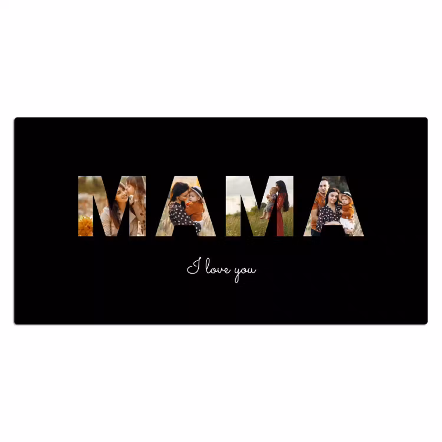 Bureau onderlegger - Mama met zwarte achtergrond
