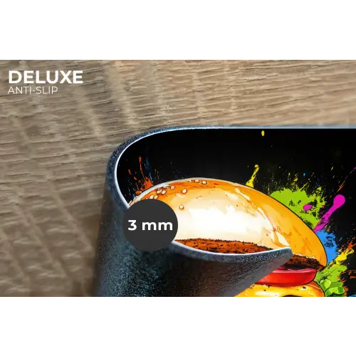 Hamburger - Graffiti - Verf - Kleurrijk - Eten - Abstract Placemat vinyl groot -closeup