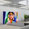 Portret - Vrouw - Modern keuken achterwand spatscherm klein -3d_schuin