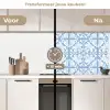 Tegel - Patroon - Wit - Blauw keuken achterwand 2 middel 871 -voor-na2_NL