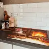 Winter - Kerst - Huis - Openhaard Inductie beschermer vinyl 3mm klein -sfeer3