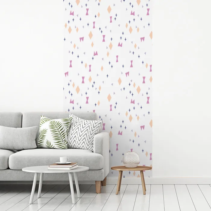 Wit - Vormen - Kleuren fotobehang vinyl groot 64 -woonkamer