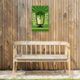 Grafisch - Art - Cocktail - Groen Tuinposter op houten frame 2 cm dik klein -sfeer4
