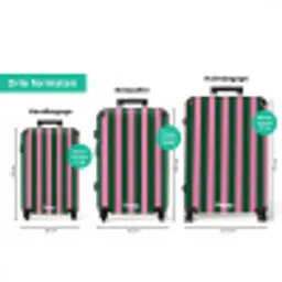 Verticale strepen - Groen - Roze NBS - Handbagage koffer - Volwassenen Unisex middel zzzzzzVergelijking_3NL