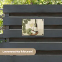 Wijn - Druiven - Kaas - Bladeren tuinposter los doek klein -sfeer3