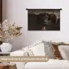 Schotse hooglander - Goud - Koebel - Hoorns - Dieren Wandkleed katoen klein -sfeer1