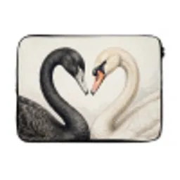 Zwanen - Hartvorm - Dieren laptophoes neopreen klein -3d