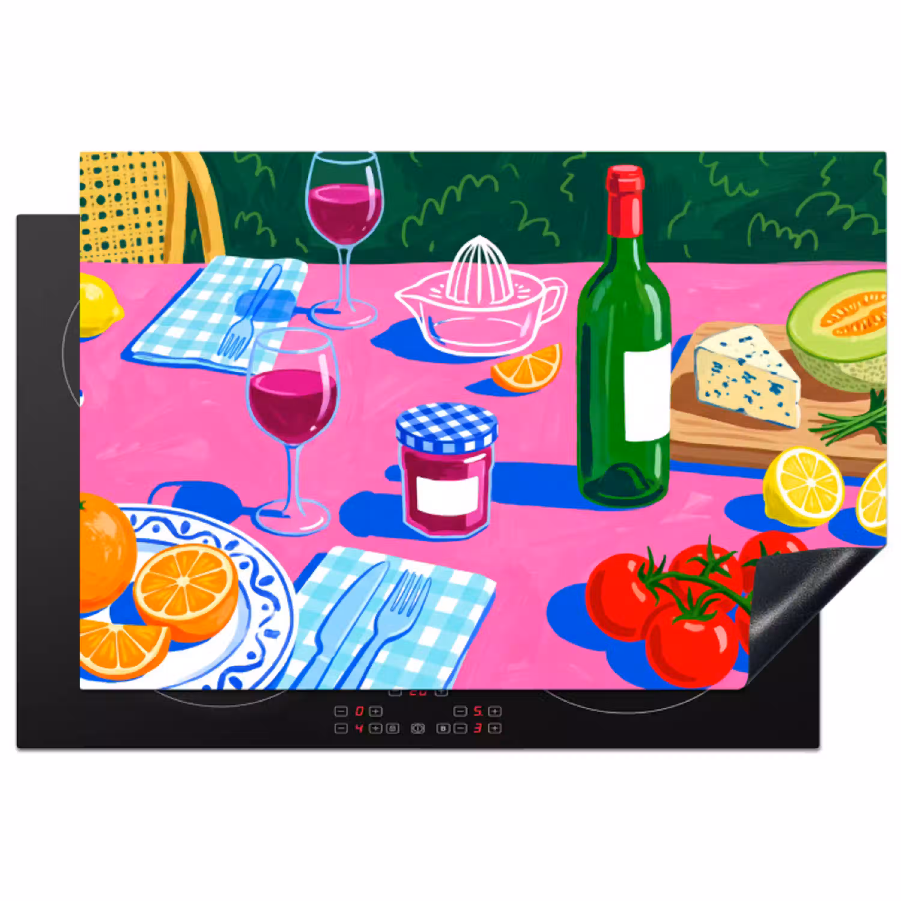 Eten - Tafel - Illustratie Inductie beschermer vinyl 3mm klein -3d