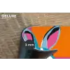 Haas - Kleurvakken - Oren - Roze Placemat vinyl groot -closeup