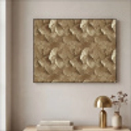 Organisch - Patroon - Bladeren - Goud Textielframe zwart klein 947 -sfeer2
