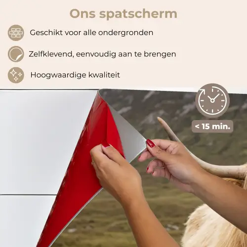 Schotse hooglander - Bergen - Grasveld keuken achterwand spatscherm klein -spatscherm_NL