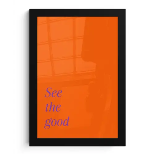 See te good - Paars - Oranje fotolijst zwart zonder passe partout klein -3d