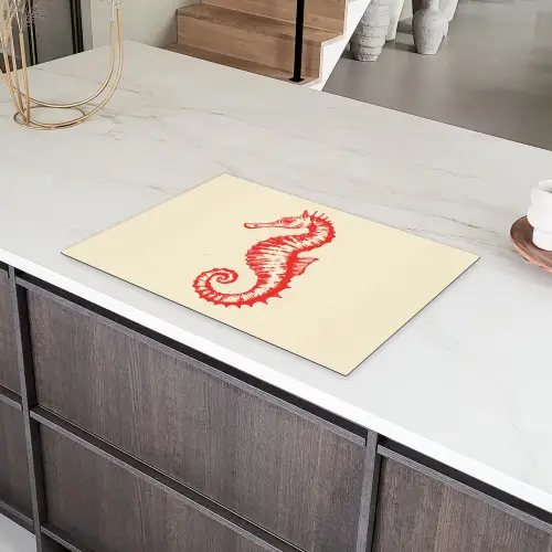 Zeepaardje - Rood - Fijne details Inductie beschermer vinyl 3mm klein -sfeer8