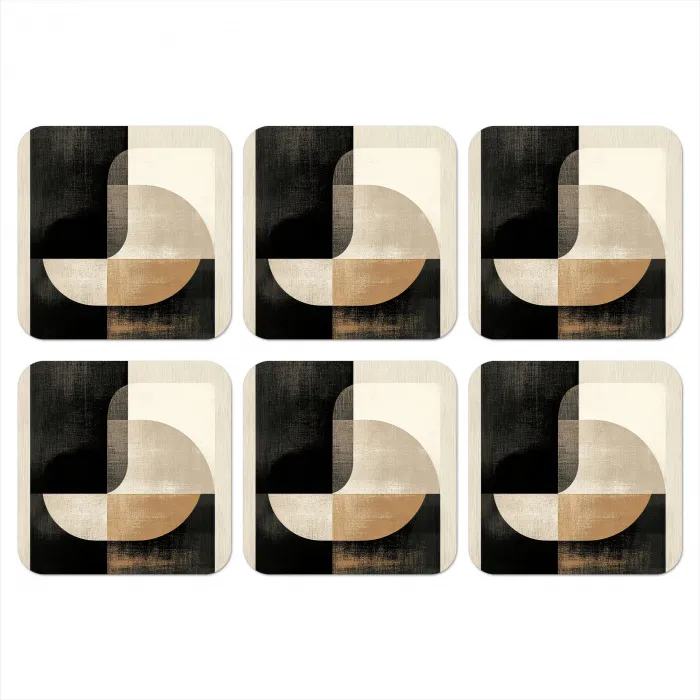 Modern - Vierkant - Vormen onderzetter kurk middel -3d
