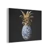 Ananas - Bloemen patroon - Goud - Delftsblauw PET vilt klein -3d