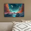 Bergen - Ruimte - Planeten - Astronaut canvas 2cm klein -sfeer3