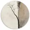 Wabi sabi - Plant - Beige Wandcirkel kunststof plaat 5mm dik klein -3d