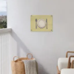 Illustratie - Bord - Bestek - Beige tuinposter los doek klein -sfeer8