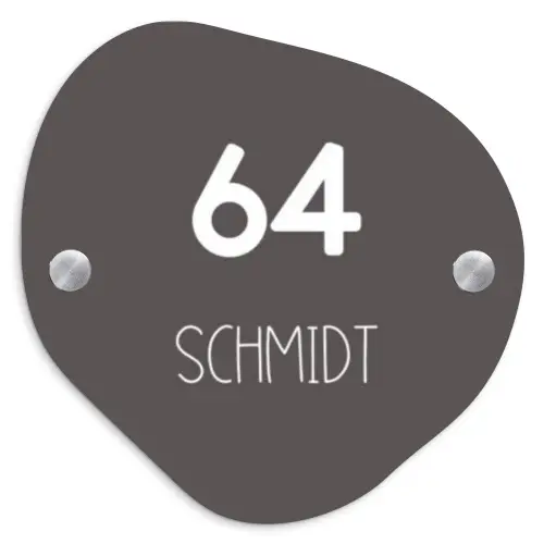 Grijs - Modern Naambord Organisch middel -3d