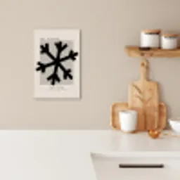Sneeuwvlok - Kerstmis - Zwart - Feestdagen KitchenYeah - Keuken - Canvas klein -sfeer1