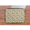 Geometrisch - Retro - Bruin laptophoes neopreen klein 279 -tafel