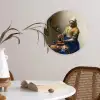 Het melkmeisje - Kunst - Oude meesters - Vermeer Wandcirkel kunststof plaat 5mm dik klein -sfeer4