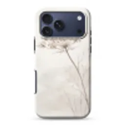 Vlinder - Bloem -Natuur - Beige Toughcase MagSafe Apple iPhone 17 Pro Max klein -3d