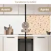 Terrazzo -  Patroon - Kleurrijk - Steen keuken achterwand 2 middel 871 -voor-na2_FR