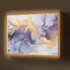 Marmer - Paars - Lila - Goud - Abstract Light Box met batterij (Wandlamp) middel -z3d_website