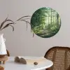 Bos - Pad - Zon - Bomen - Groen - Natuur Wandcirkel behangsticker klein -sfeer3