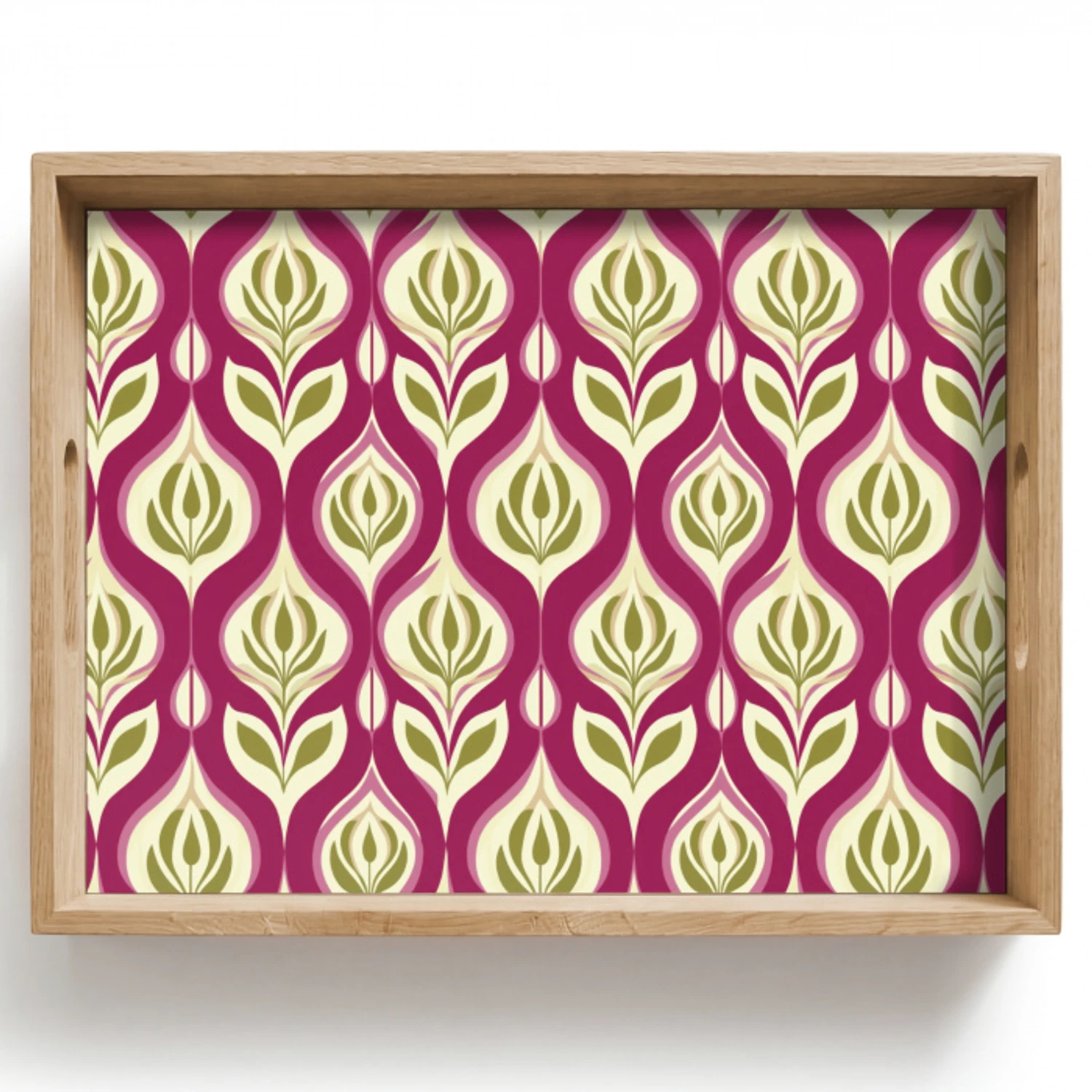 Retro - Floraal - Paars Dienblad Rechthoek middel 911 -z3d_shopping