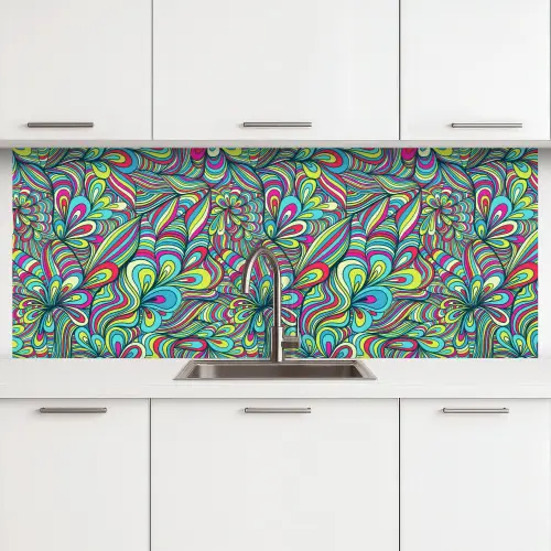 Fantasy - Design - Kleuren - Retro keuken achterwand 2 middel 871 -3d