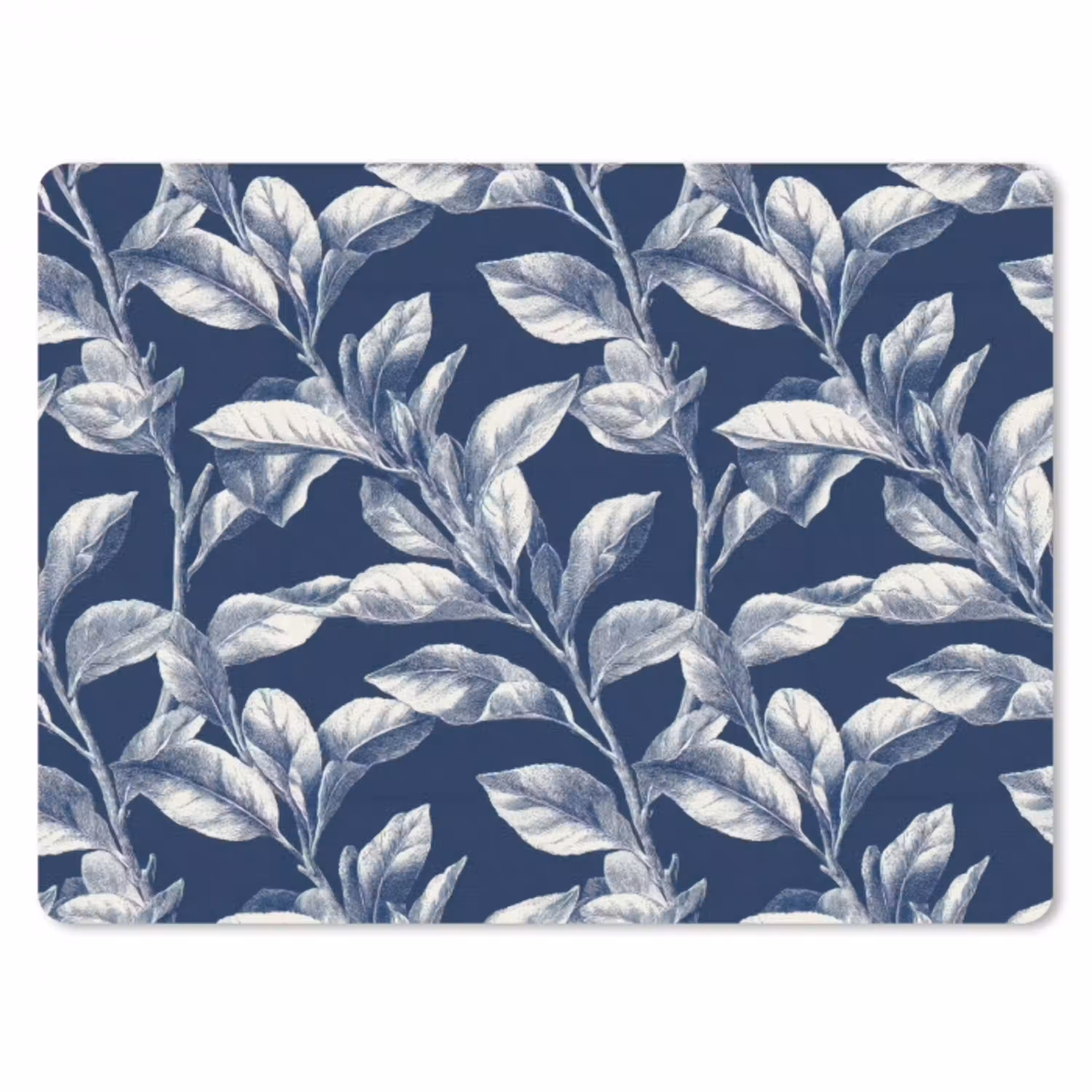 Botanisch - Patroon - Blauw muismat rubber klein 262 -3d