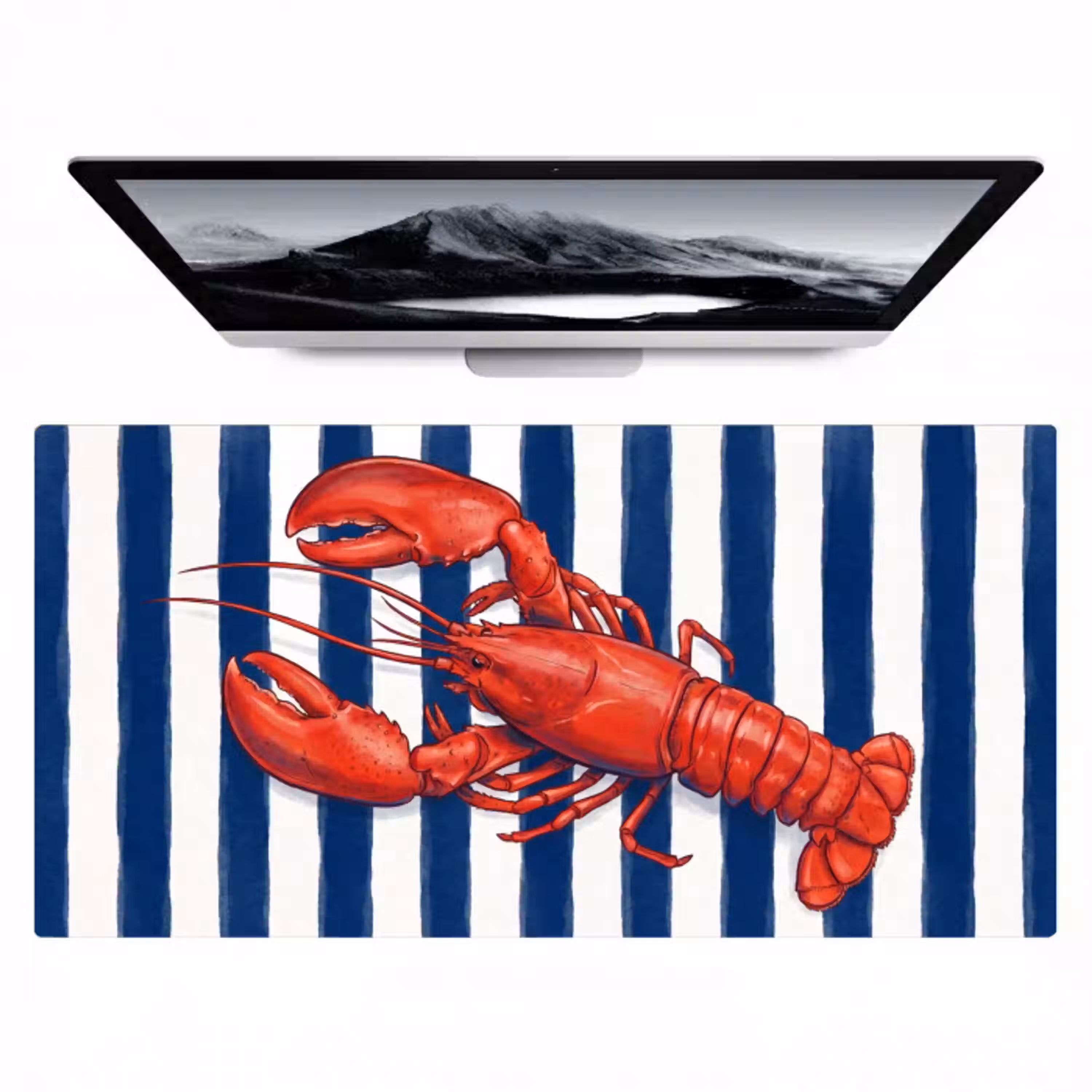 Schaaldier - Kreeft - Marine - Illustratie - Rood Muismat XXL klein -zzz3d
