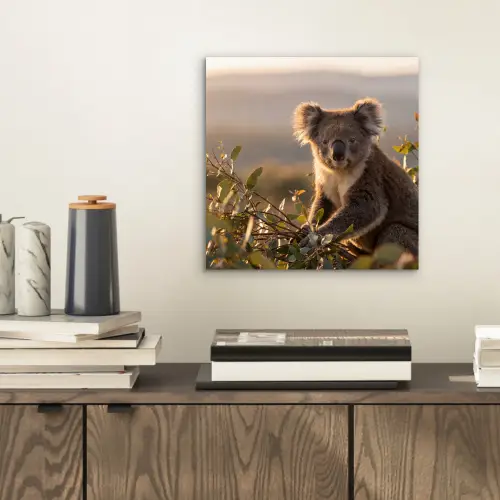 Koala - Bladeren - Ochtendlicht aluminium wit klein -sfeer1