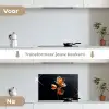 Bloem - Orchidee - Oranje keuken achterwand spatscherm klein -voor_na_NL