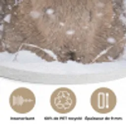Hert - Sneeuw - Bos - Dieren - Vertederend Akoestische PET Vilt - Rond klein -closeup_FR