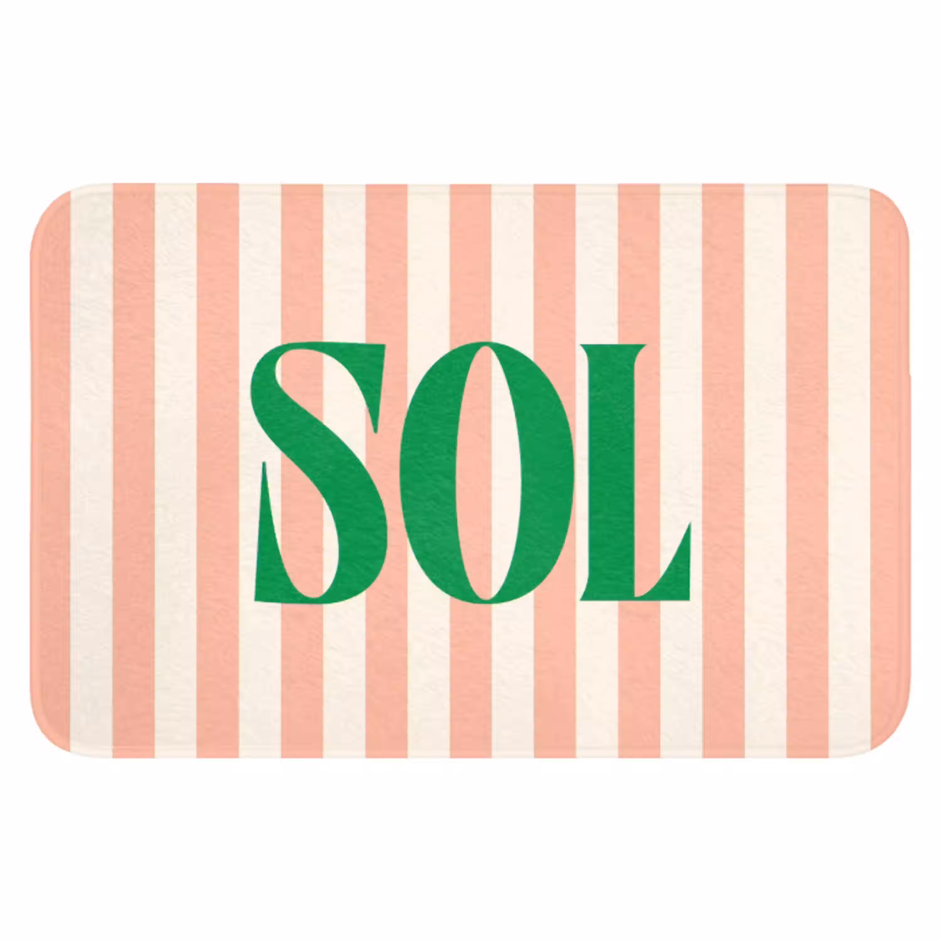 Zachtroze - Groen - Strepen - Sol WCmat klein -3d